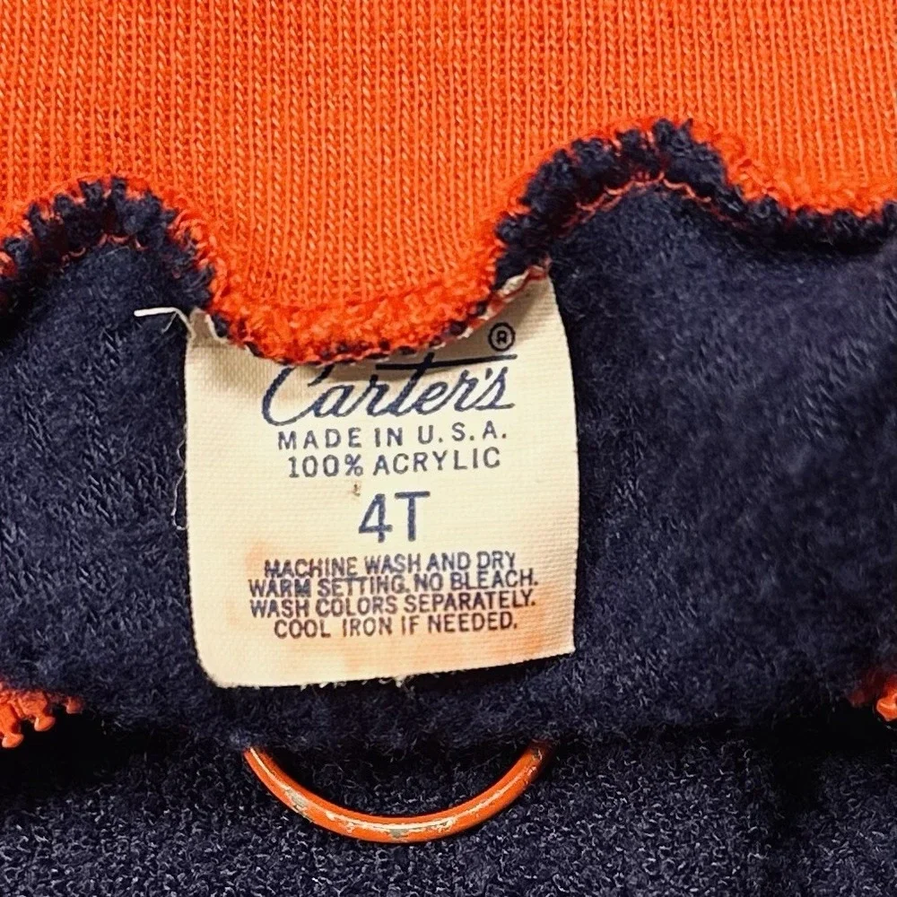 Vintage Carter's Fleece One Piece Romper 4T House Tree USA Made Toddler 80s‎ VGC